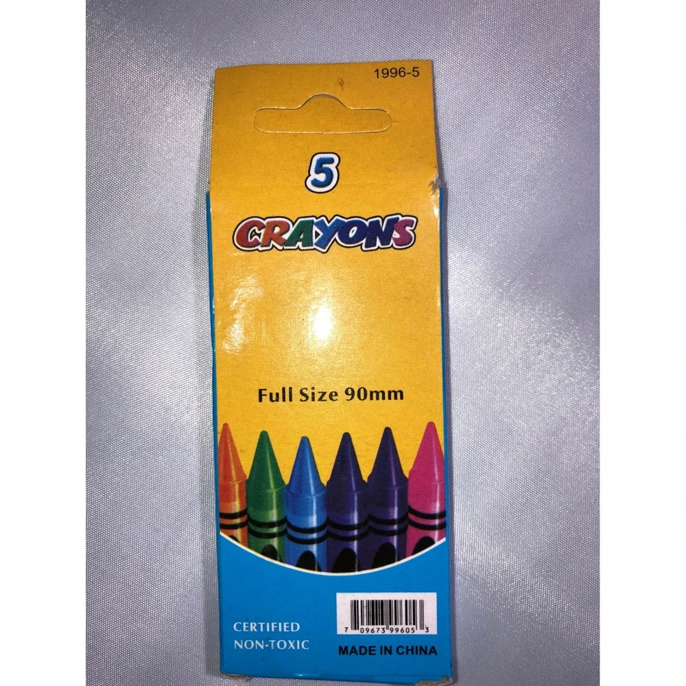 Vintage 1995-1996 Crayons 5 Pack Full Size 90mm Non-Toxic Retro Art Supplies‎